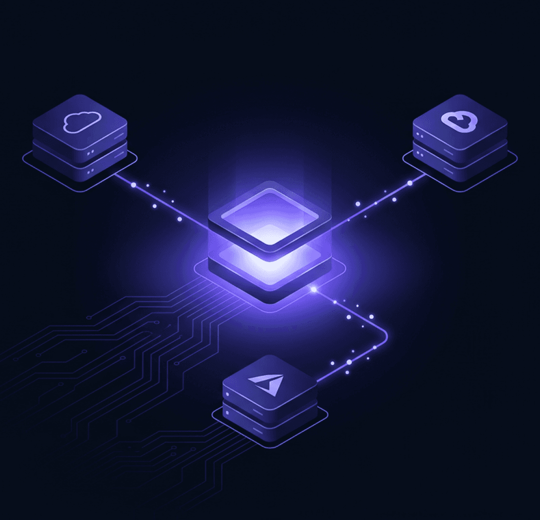 Multi-cloud integration: one enclave API connecting to AWS, GCP, and Azure